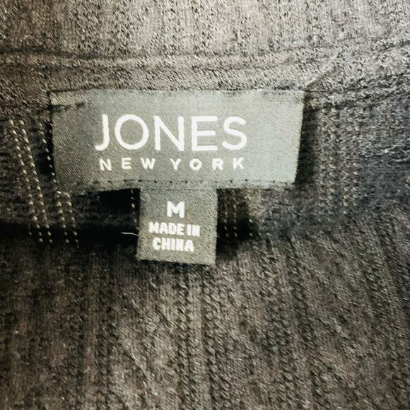 Jones New York Black Delicate Cable Knit Funnel Neck Knit Sweater Size M NWOT - Picture 4 of 7